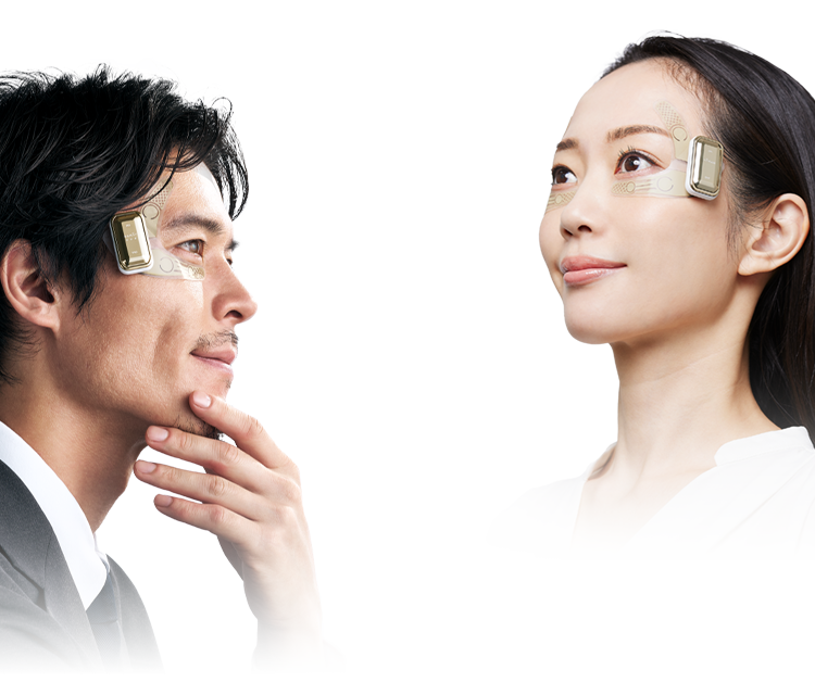 電極が伸びることであなたの顔にあわせて シート装着!