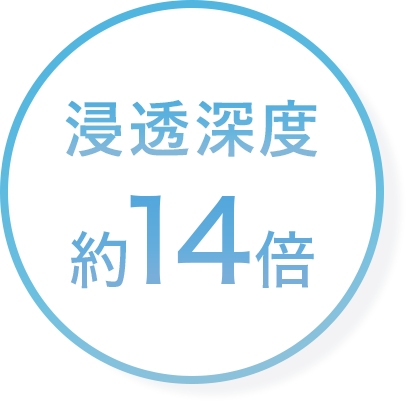 浸透深度約14倍